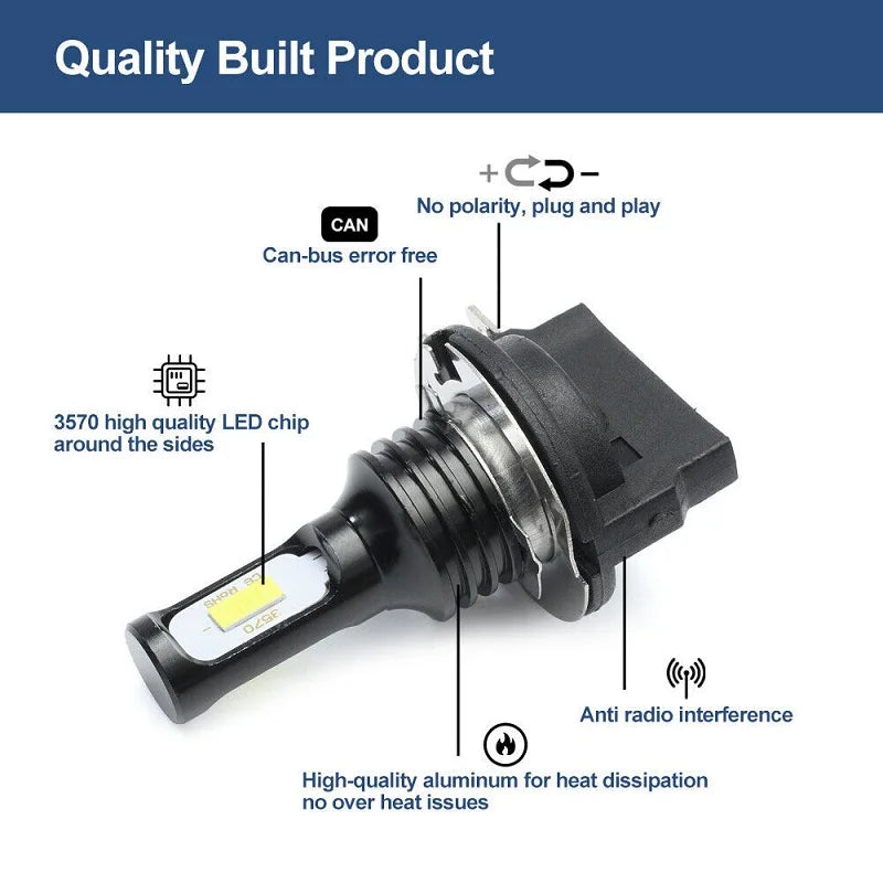 H11B LED Headlight Bulbs – 240W 3570 CSP Chip 6500K