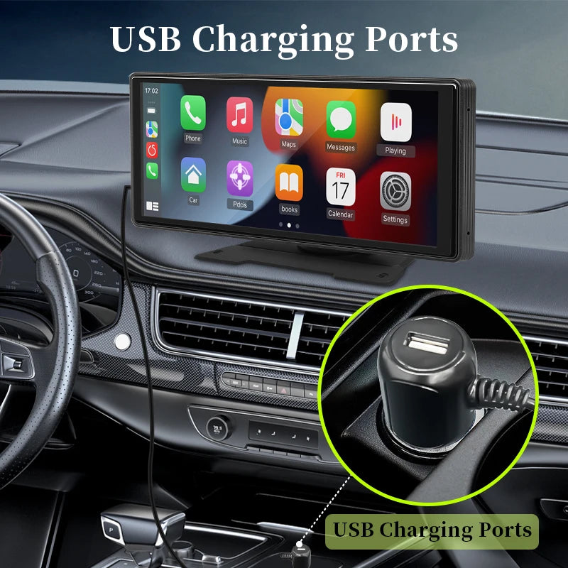 10.26" Smart Car Display – Wireless CarPlay, Android Auto, Bluetooth & USB