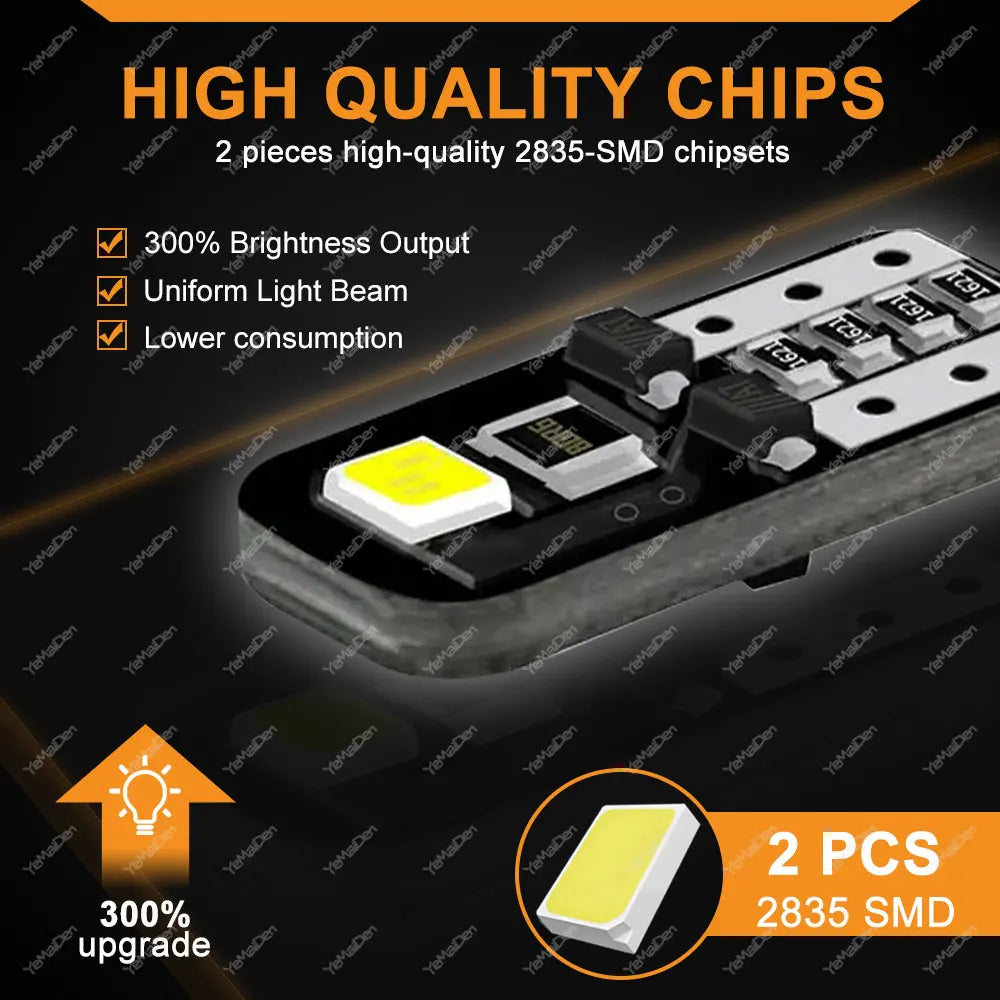 T10 CANBUS W5W LED Bulb 12V 2SMD
