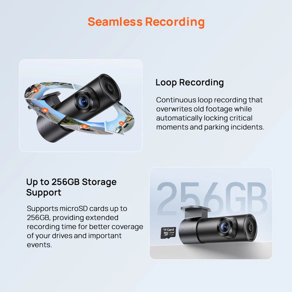 70mai M310 Plus Dash Camera – 2K 1440P, 143° Wide Angle, Parking Mode