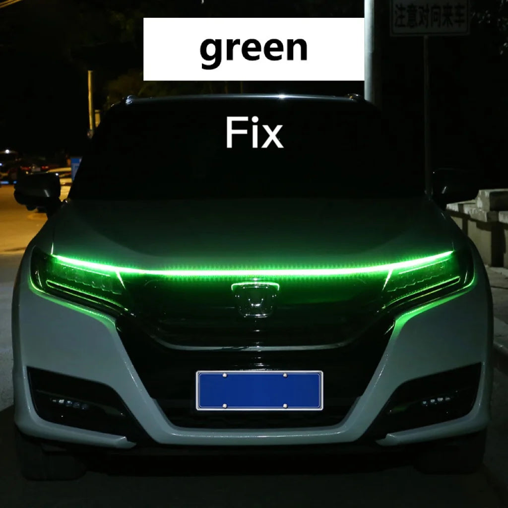 LED Daytime Running Light Scan Starting Car Hood Decorative Lights DRL Auto Engine Hood Guide Decorative Ambient Lamp 12V