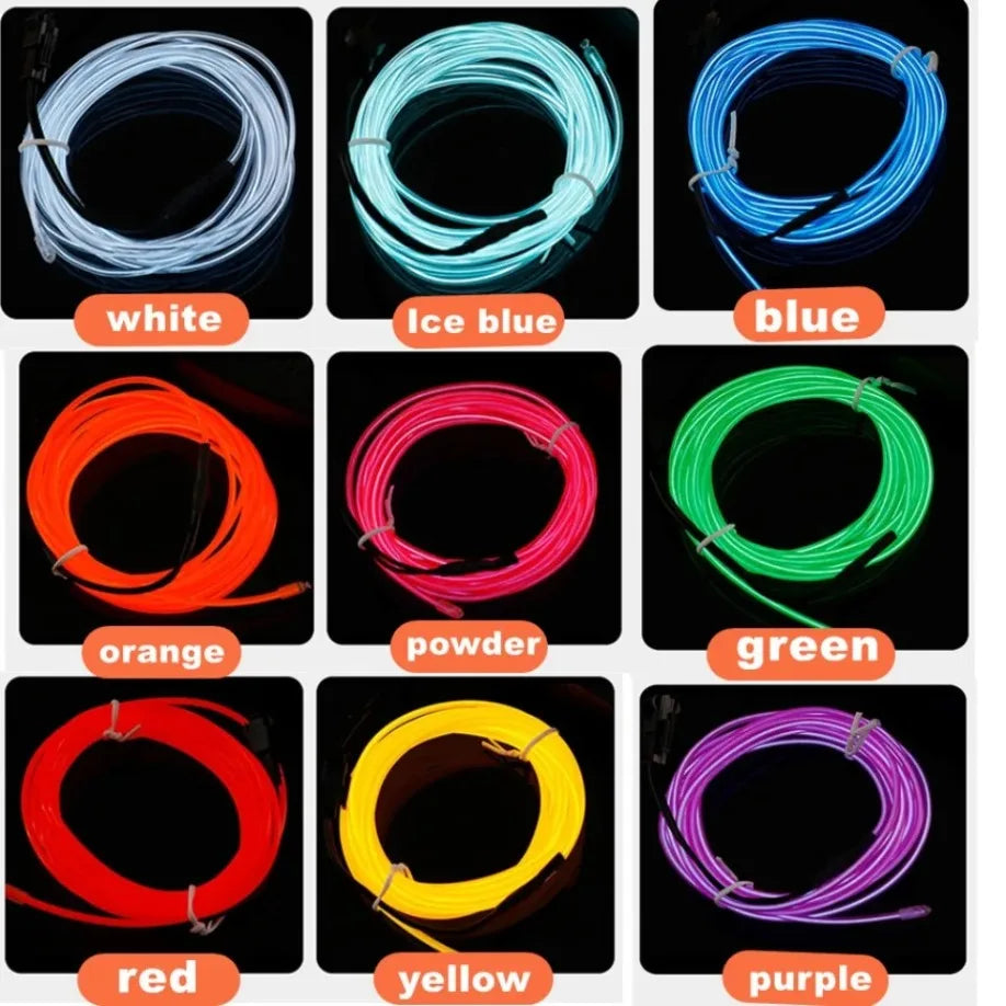 Flexible Fiber Optic Neon LED Light Strip – 1M / 2M / 3M / 4M / 5M Multicolor