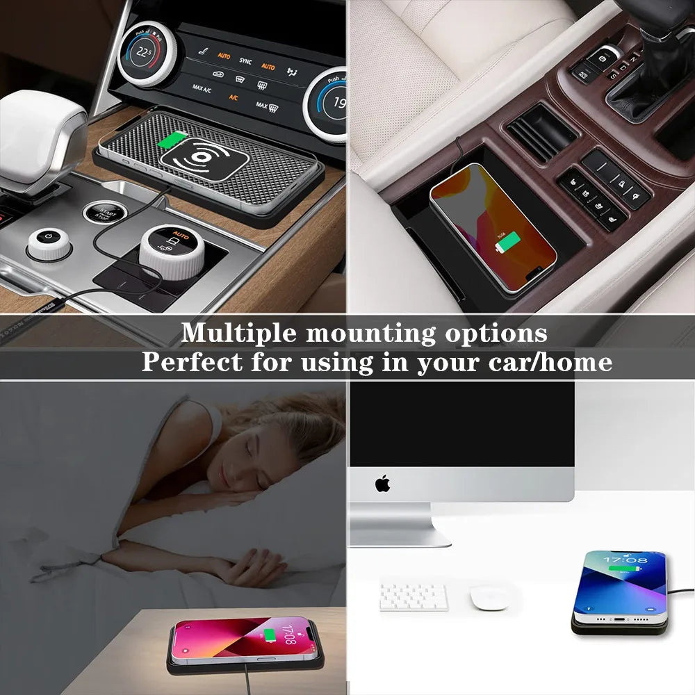MagSafe Wireless Car Charger – Non-Slip Silicone Fast Charging Pad
