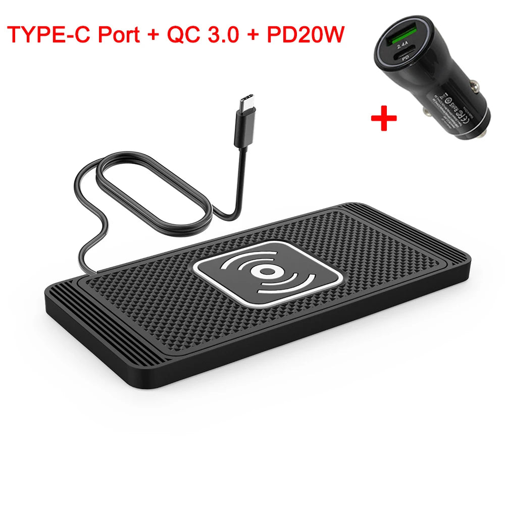 MagSafe Wireless Car Charger – Non-Slip Silicone Fast Charging Pad