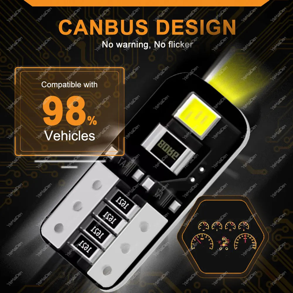 T10 CANBUS W5W LED Bulb 12V 2SMD