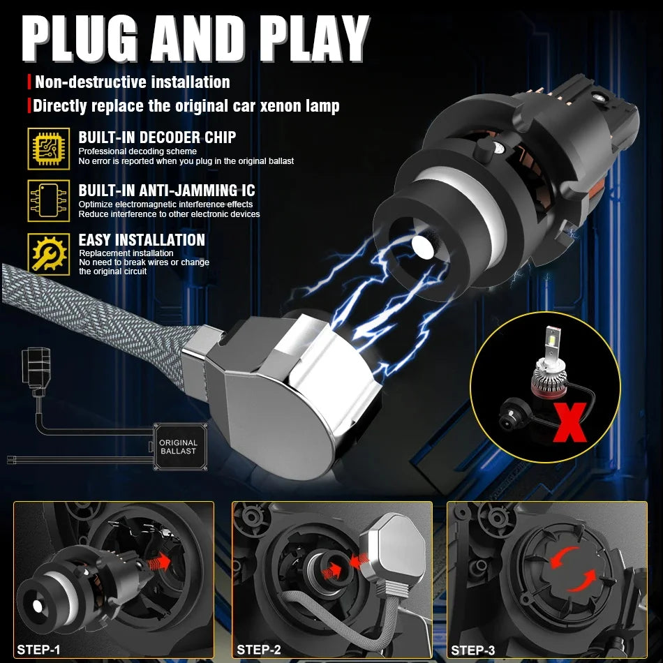 LED HID Replacement Headlight Bulb 6000K – Plug & Play Upgrade