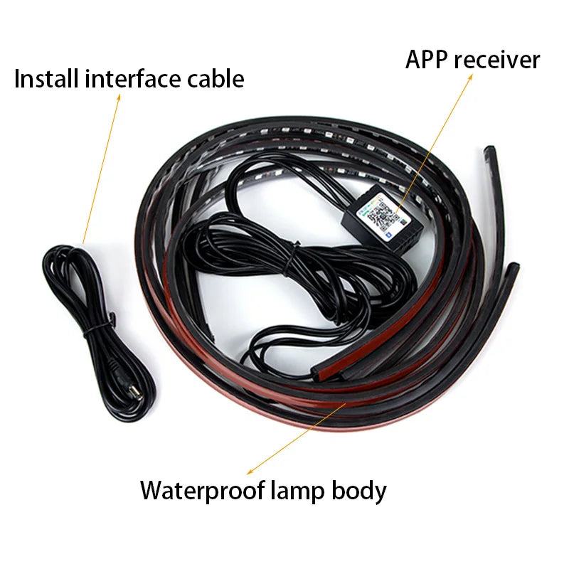 RGB LED Underglow Kit – 4PCS App Controlled Underbody Lights