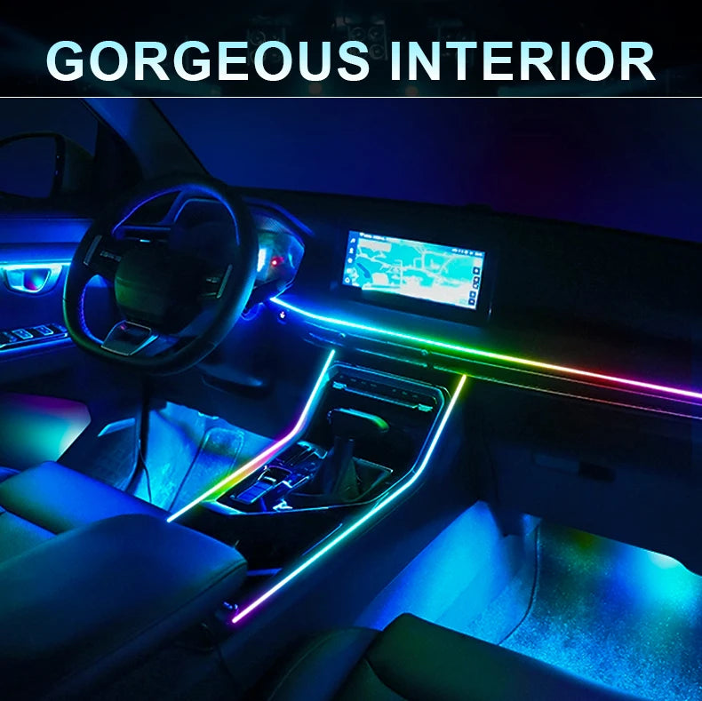 XTRABEAM RGB Acrylic Ambient Light Kit – 64 Colors, APP Control, Dual Zone Interior Upgrade (14/18-in-1)