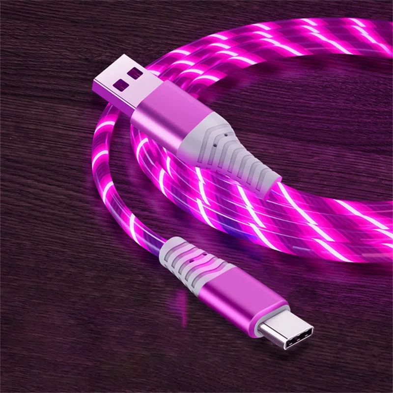 LED Flow Fast Charging Cable – Type-C, Micro USB & Lightning
