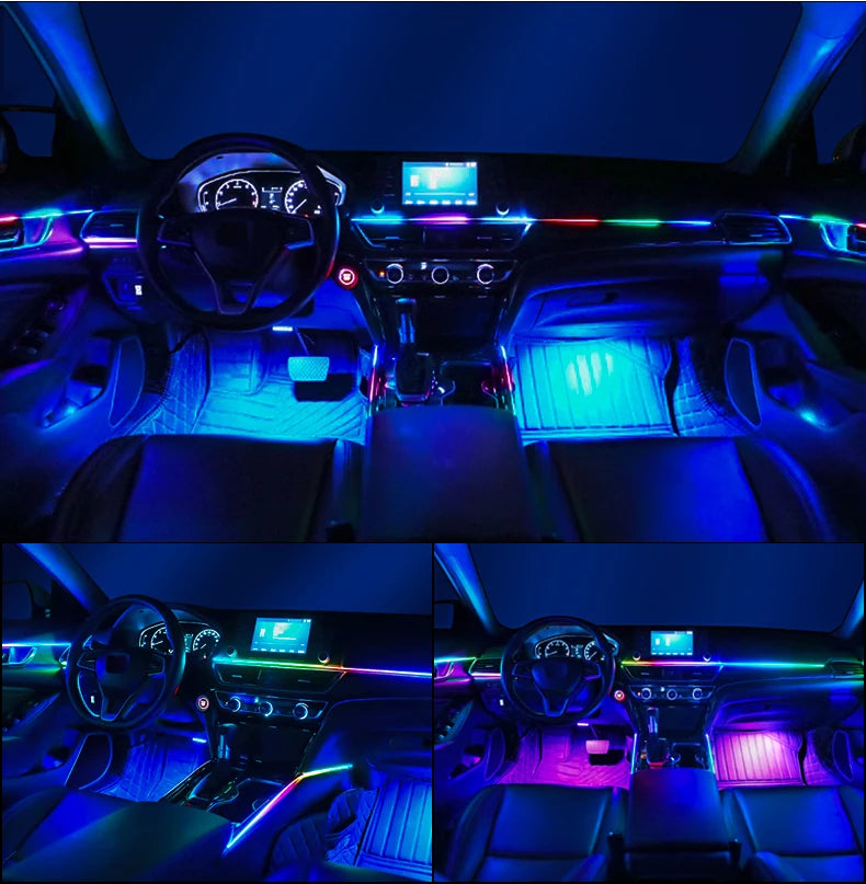 XTRABEAM RGB Acrylic Ambient Light Kit – 64 Colors, APP Control, Dual Zone Interior Upgrade (14/18-in-1)