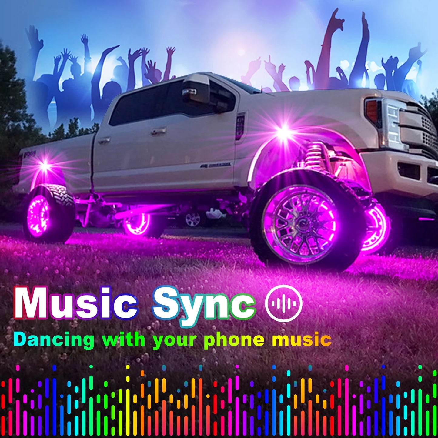 RGB LED Rock Lights – APP Controlled Music Underglow for Truck & SUV