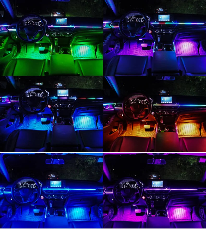 XTRABEAM RGB Acrylic Ambient Light Kit – 64 Colors, APP Control, Dual Zone Interior Upgrade (14/18-in-1)