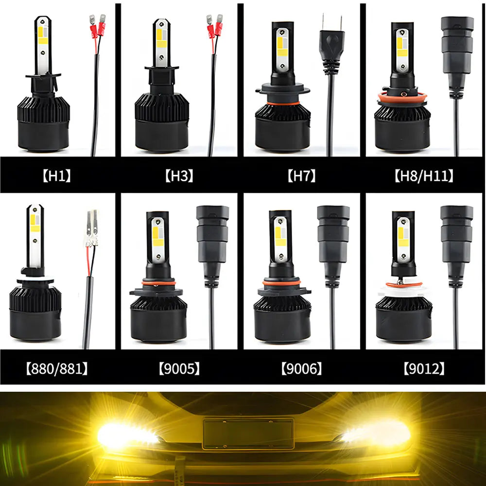 XTRABEAM 4-Color LED Strobe Headlight & Fog Light Bulbs | Yellow Pink Blue White