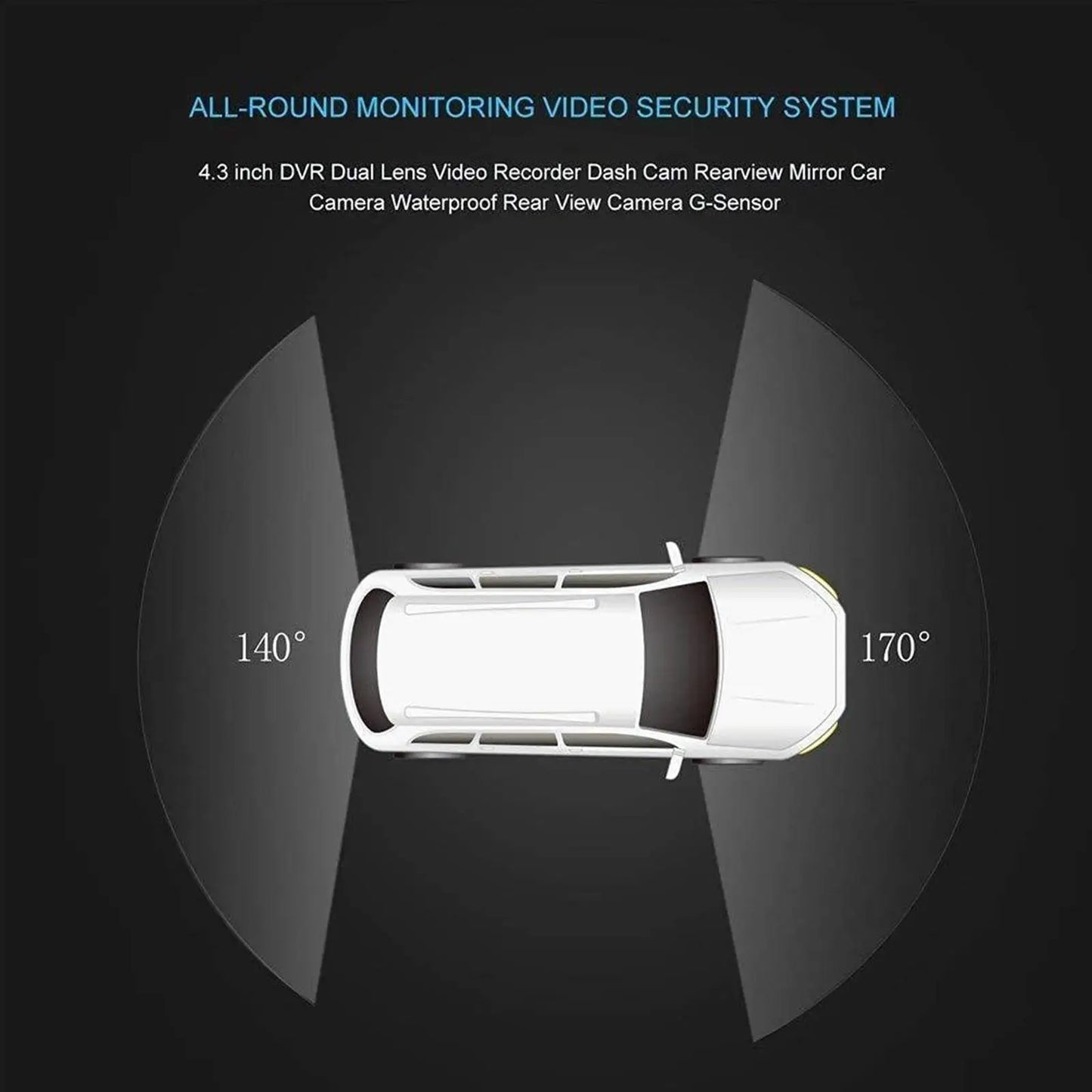 4.3" Rearview Mirror Dash Cam – 1080P Dual Lens Front & Rear DVR