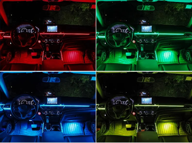 XTRABEAM RGB Acrylic Ambient Light Kit – 64 Colors, APP Control, Dual Zone Interior Upgrade (14/18-in-1)