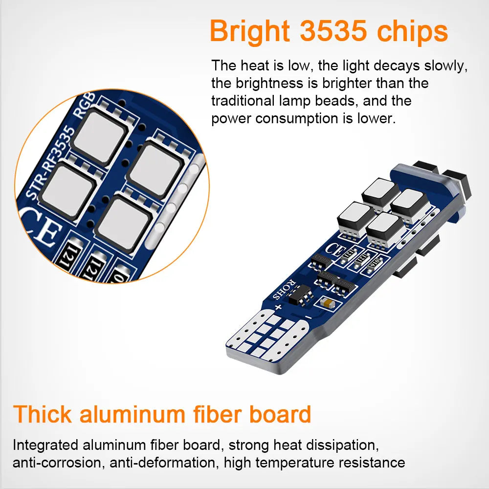 XTRABEAM RGB T10 LED Interior Lights – CANBUS Error-Free, Multi-Color Ambient Upgrade