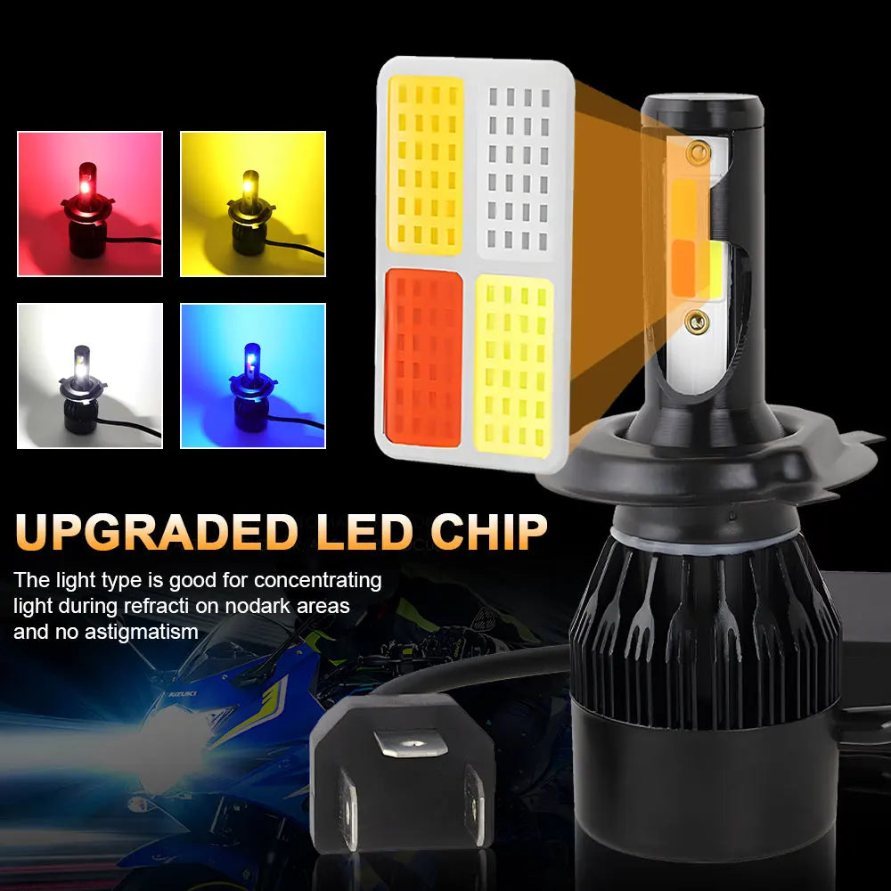 XTRABEAM 4-Color LED Strobe Headlight & Fog Light Bulbs | Yellow Pink Blue White