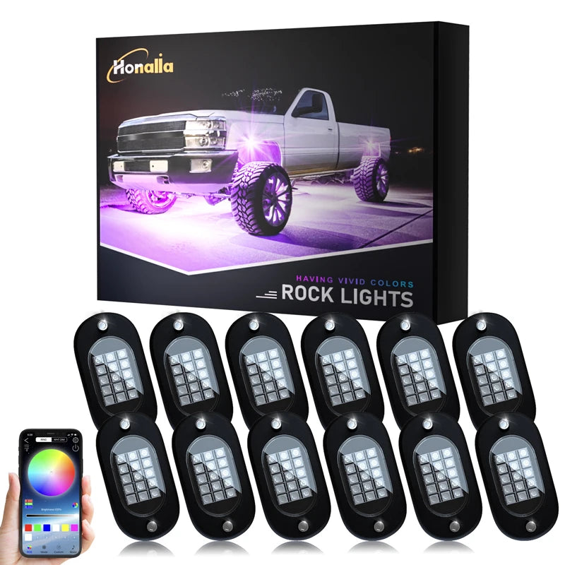 RGB LED Rock Lights – APP Controlled Music Underglow for Truck & SUV