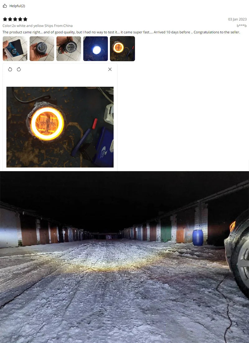2PCS/1PC 12V-80V Waterproof Round  Angel Eyes LED light Portable Spotlights Motorcycle Offroad Truck Driving Car Boat Work Light