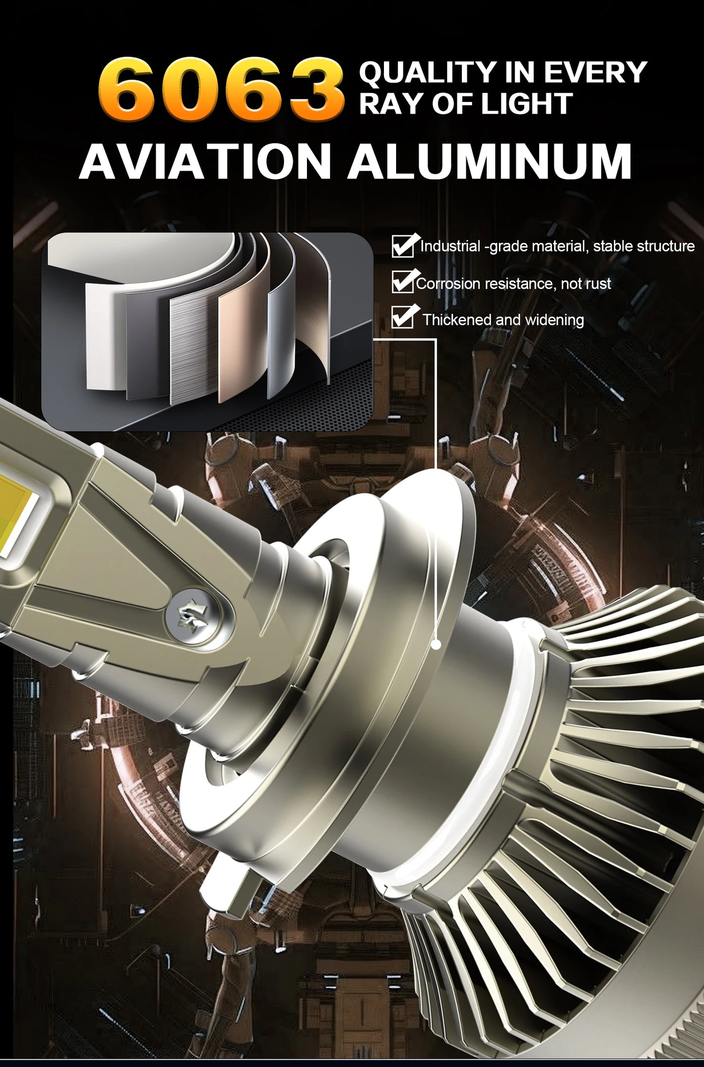 XTRABEAM 3-Color LED Headlight Bulbs – APP Control, Mini Turbo Cooling, 3000K/4300K/6000K