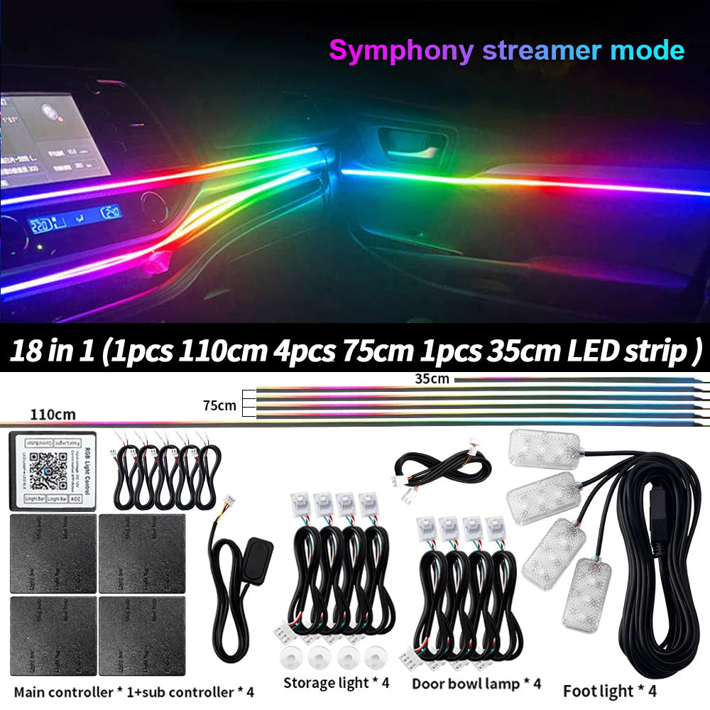 RGB Symphony LED Car Interior Ambient Light Kit – 6 / 10 / 14 / 18 / 22 in 1