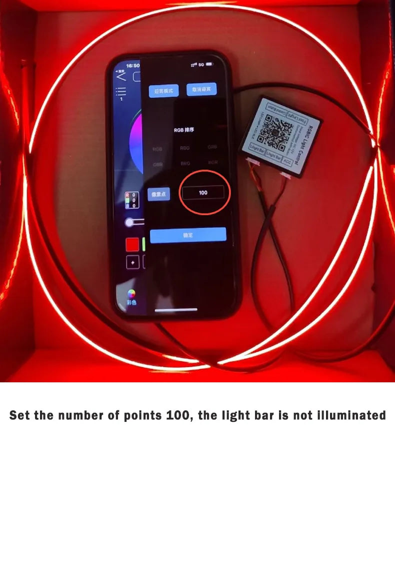 XTRABEAM RGB Acrylic Ambient Light Kit – 64 Colors, APP Control, Dual Zone Interior Upgrade (14/18-in-1)