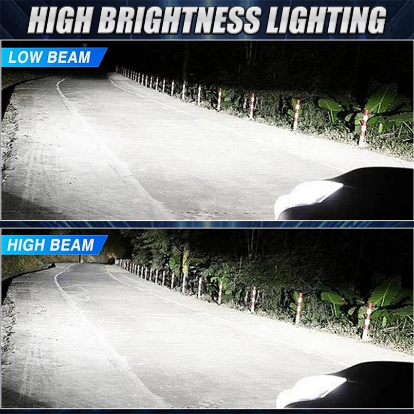 H11B LED Headlight Bulb Turbo 1800W 9000000LM Low Beam High Beam 6000K White For Ford Fiesta Kia Hyundai Plug And Play