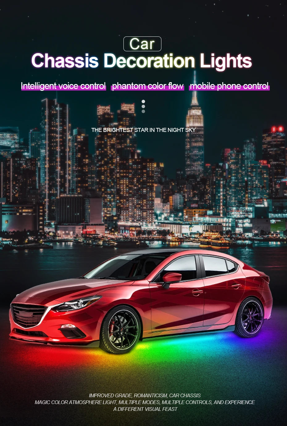 RGB LED Underglow Kit – 4PCS App Controlled Underbody Lights
