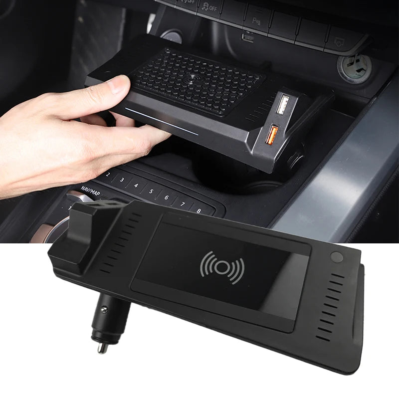 15W Fast Phone Holder Charging Car Wireless Charger For Audi A4 B9 A5 S4 RS4 2018 2019 2020 2021 Accessories Trim