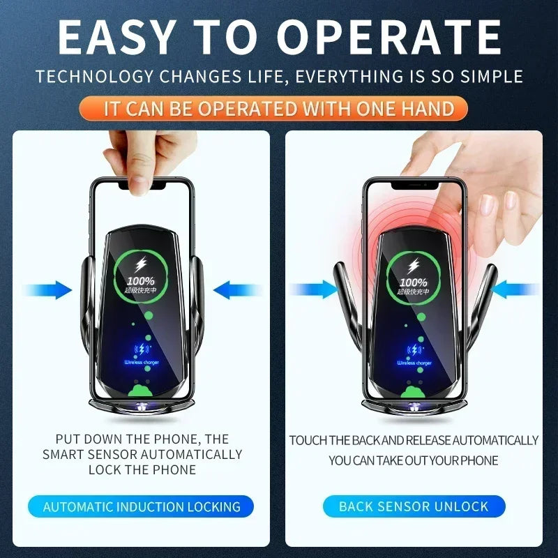 100W Magnetic Wireless Charging Car Mount