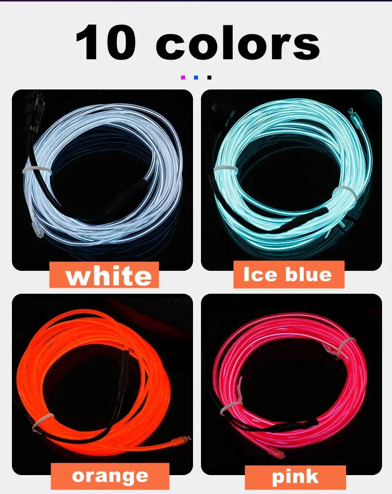 Flexible Fiber Optic Neon LED Light Strip – 1M / 2M / 3M / 4M / 5M Multicolor
