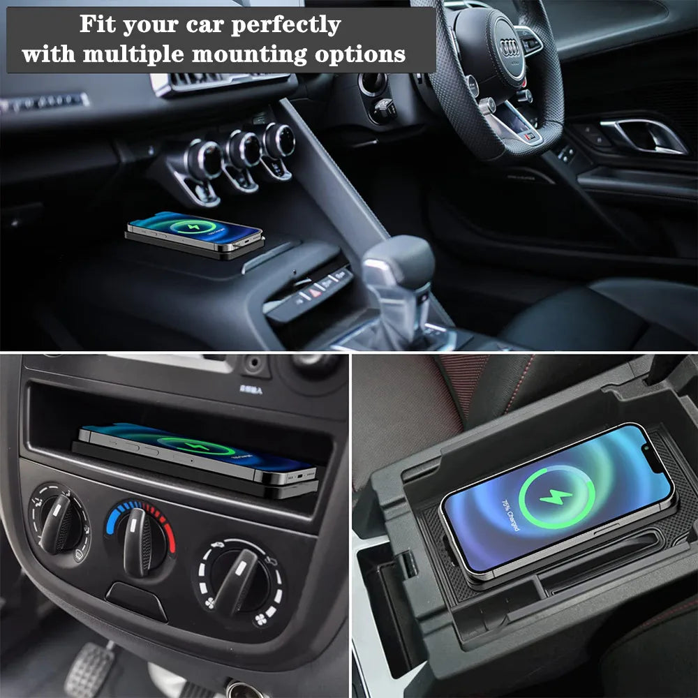 MagSafe Wireless Car Charger – Non-Slip Silicone Fast Charging Pad
