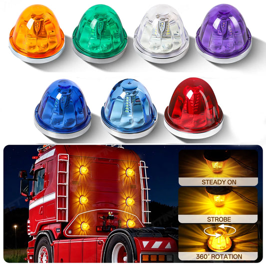 360° Rotating LED Truck Warning Light – Waterproof 12V/24V