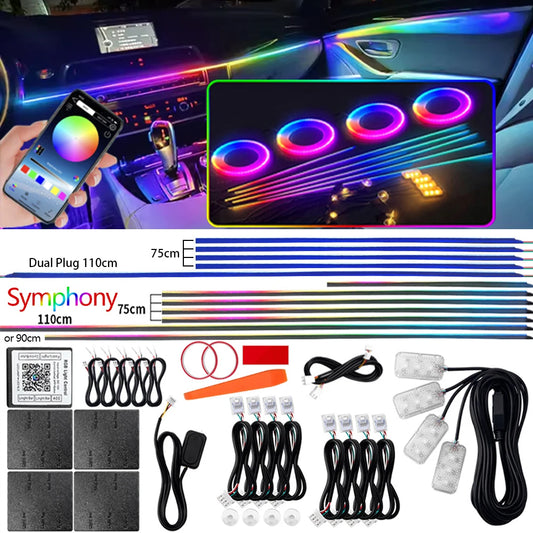 RGB Symphony LED Car Interior Ambient Light Kit – 6 / 10 / 14 / 18 / 22 in 1