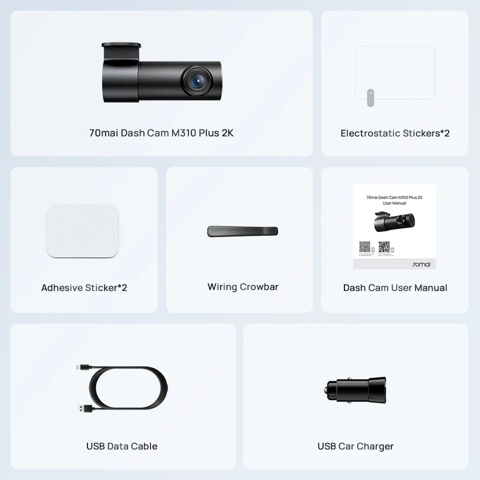70mai M310 Plus Dash Camera – 2K 1440P, 143° Wide Angle, Parking Mode